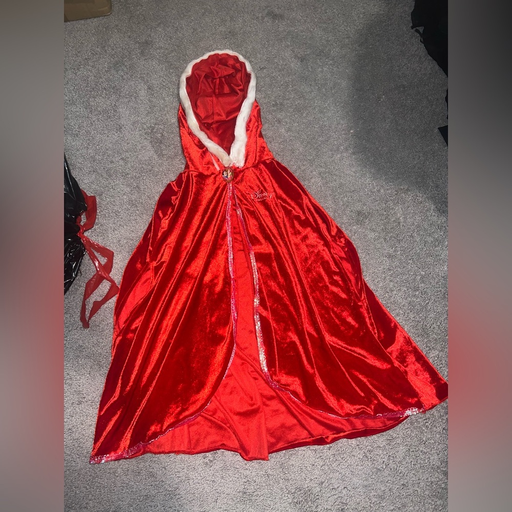 Disney Red Hooded Cape with Faux Fur Trim
